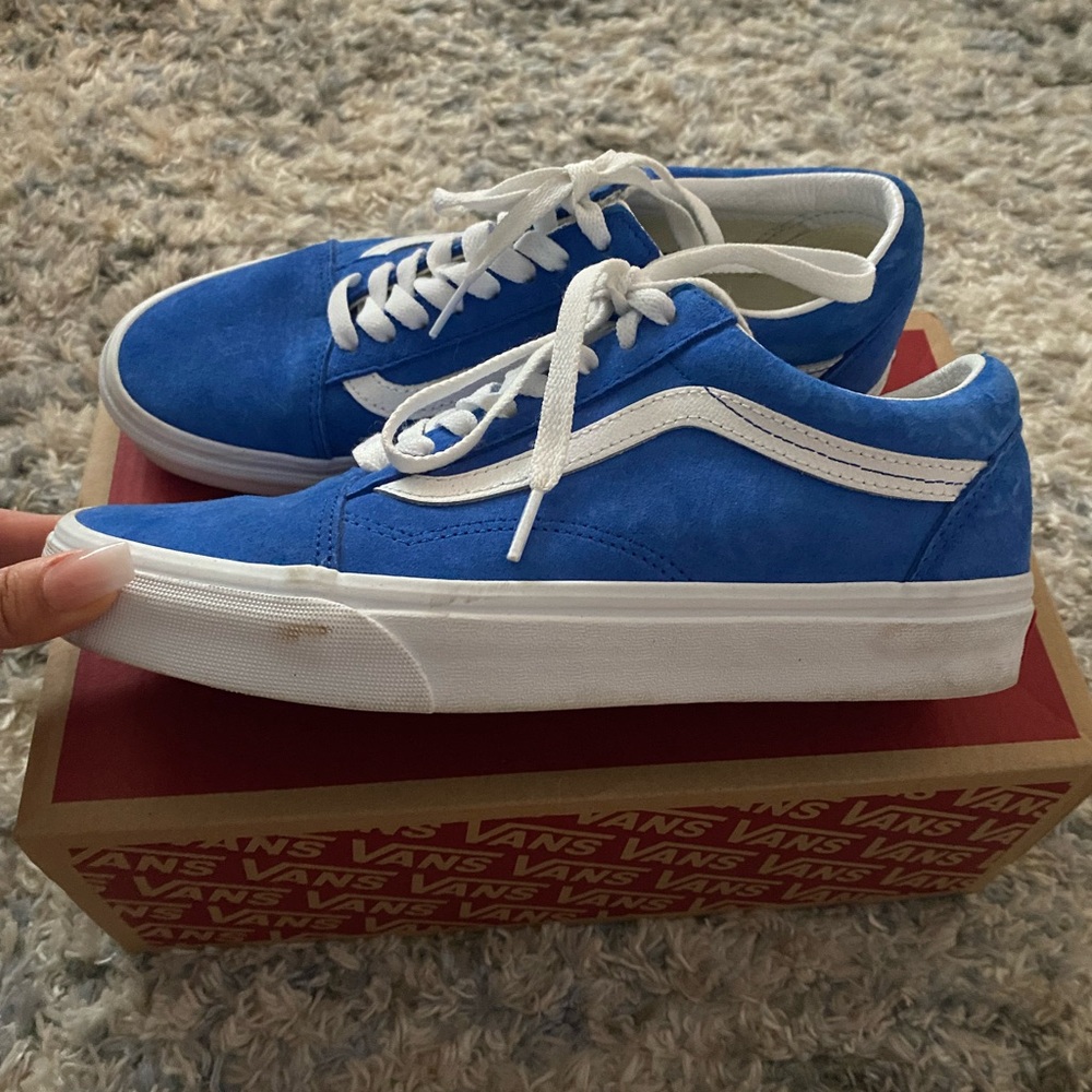 Vans Unisex Pig Suede Old Skool Pig Suede Princess Blue/True White Sneaker